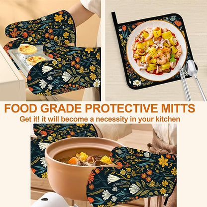 Vintage Flowers Oven Mitts and Heat Resistant Pads - Image 5