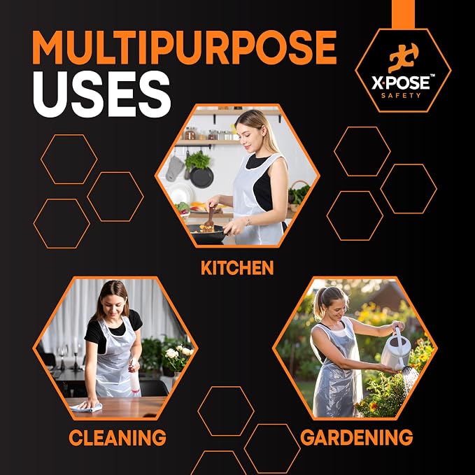 Xpose Safety 3000 White Plastic Disposable Aprons - Image 2