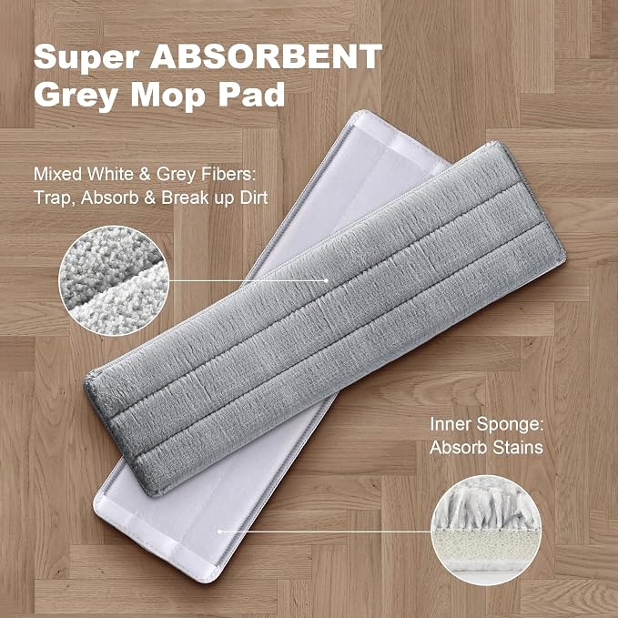 JOYBOS Mop and Bucket Set for Home Floor Cleaning, Hands Free Flat Mop - Image 7