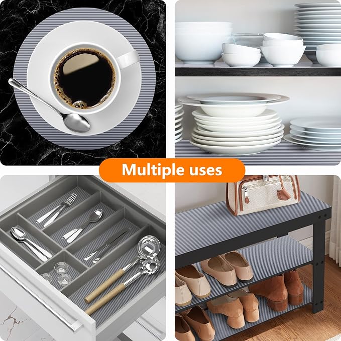 Shelf Liners for Kitchen Cabinets 11.8 Inches x 10 Feet Non Adhesive Drawer - Image 2