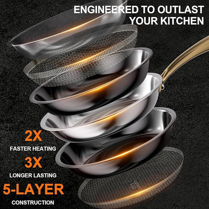 FogDream 8, Honeycomb Hybrid Nonstick Skillet - Image 5