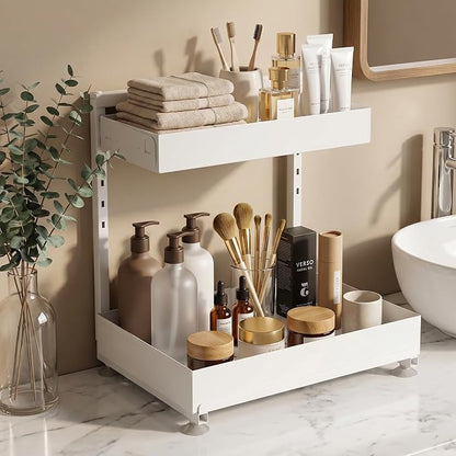 TATAANTY Under Sink Organizer 2 Pack, 2 Tier Metal Under the Sink Storage - Image 6