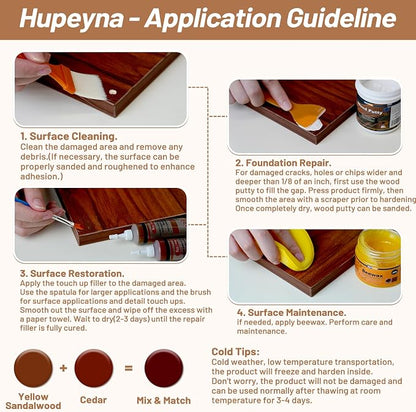 Wood Repair Kit, Wood Furniture Repair Kit, Wood Filler, Wood Putty and - Image 5