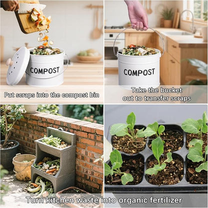 Compost Bin for Kitchen Counter, 1 Gallon Compost Bucket - Image 7