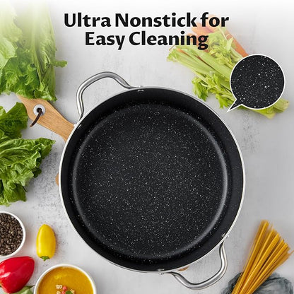 BEZIA 10 Quart Cooking Pot, Large Non Stick Induction Stock Pots - Image 3