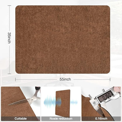 Placoot Desk Chair Mat for Hardwood Floor Corduroy Surface 1/6" Thick 55"x35" - Image 6