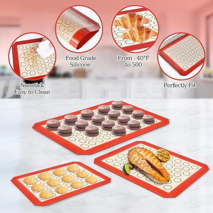 Baking Sheet with Silicone Baking Mat Set, CEKEE Stainless Steel Baking Sheet - Image 4