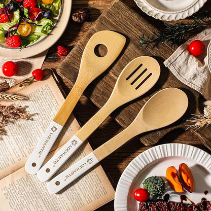 Wooden Spoons for Cooking Bamboo Utensils Set - Image 7