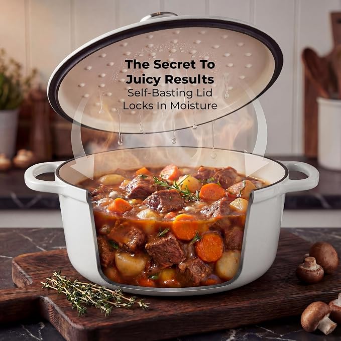 Zulay Kitchen 5 Quart Enameled Cast Iron Dutch Oven Pot - Image 4