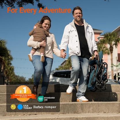 Lightweight Baby Travel Stroller with Carbon Fiber Frame, Compact & Airplane-Friendly, One-Handed Folding Design, 11.6 lbs, Perfect for Toddlers, Blue