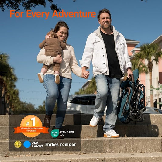Lightweight Baby Travel Stroller with Carbon Fiber Frame, Compact & Airplane-Friendly, One-Handed Folding Design, 11.6 lbs, Perfect for Toddlers, Blue