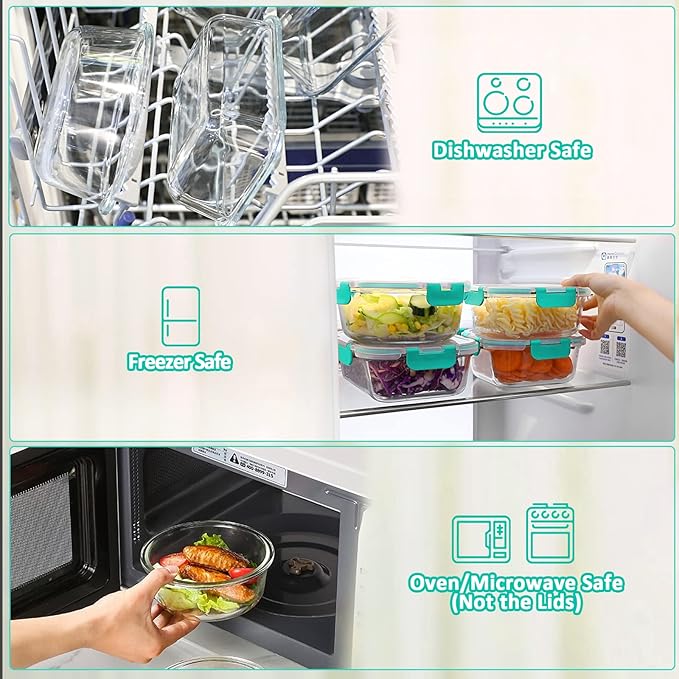 M MCIRCO 10-Pack Glass Food Storage Container - Image 4