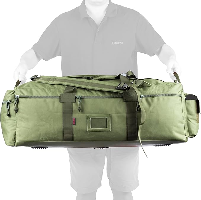Large Military Duffle Bag Tactical Gear Load Out Bag Deployment Cargo Bag Travel Sports Equipment Duffel Luggage Bag with Backpack Straps 90L