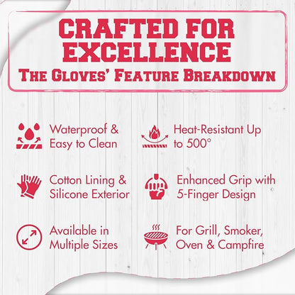 KITCHEN PERFECTION XL Silicone Smoker Oven Gloves - Image 5