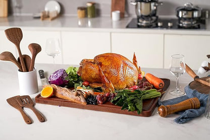 AZRHOM XXL Large Walnut Wood Cutting Board - Image 9