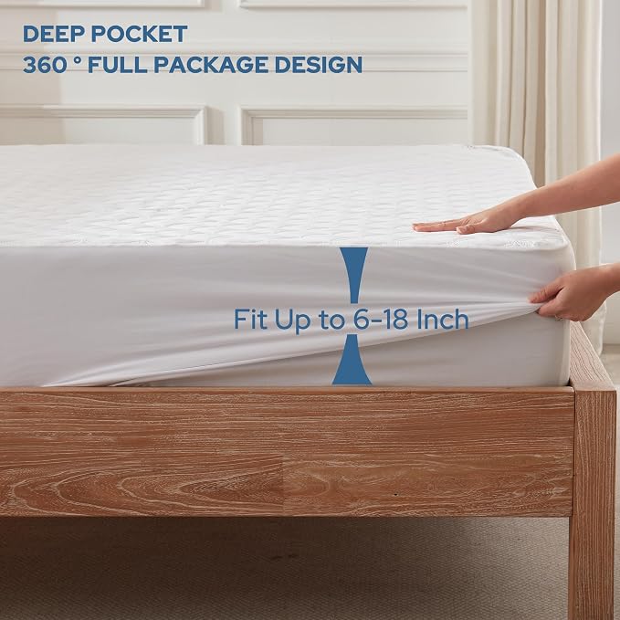BEDLORE Waterproof Mattress Protector, Queen Size Noiseless Mattress Pad - Image 4