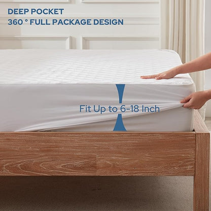 BEDLORE Waterproof Mattress Protector, King Size Noiseless Mattress Pad - Image 4