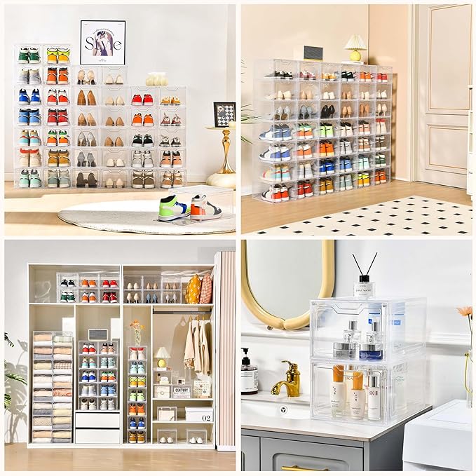 12 Pack Thicken & Sturdy Clear Shoe Storage Organizer - Image 5