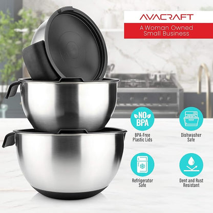 AVACRAFT 18/10 Stainless Steel Mixing Bowls - Image 6