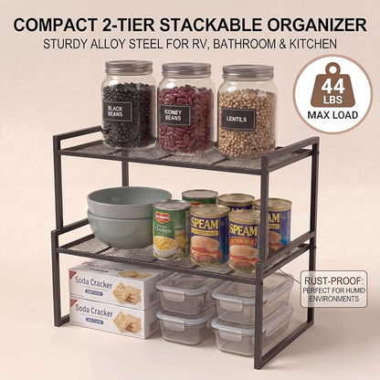 Set of 2 Cabinet Organizers 12.6''W 44 LBS Load Capacity Heavy Duty Kitchen - Image 5