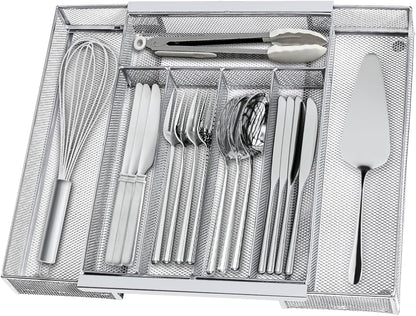 Silverware Organizer Metal Mesh, Drawer Organizer, Utensil Cutlery Tray by sedegnhome