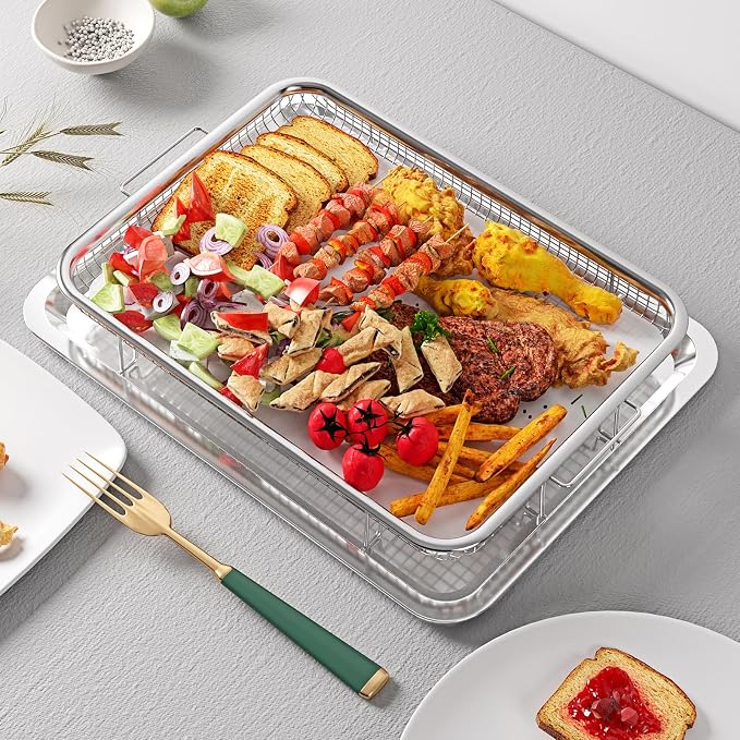 Air Fryer Basket for Oven, OPENICE 15.3" x 11.0" Large Air Fryer Tray and Pan - Image 6