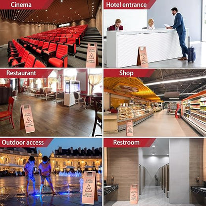 Kigley 2 Pcs Wet Floor Sign, 24 Inch Stainless Steel Caution Wet Floor Sign - Image 5