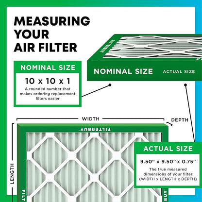 Filterbuy 10x10x1 Air Filter MERV 8 Dust Defense Replacement, Electrostatic - Image 2