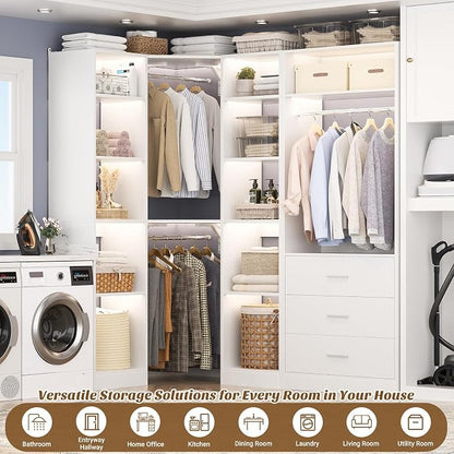 Corner Closet System with 3 Drawers, Corner Closet Organizer System with 13 - Image 5