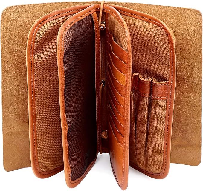 Genuine Leather Nomad Organizer Travel Wallet | Women's Wallet Clutch Passport Holder