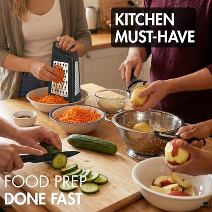 Hakan Grater, Chop and Peel Set | Handheld 3-Sided Grater - Image 6