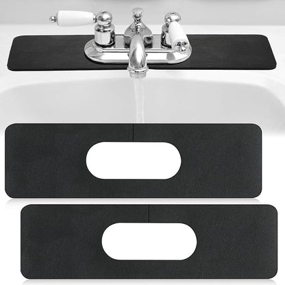 Tioncy 2 Pcs Faucet Mat Sink Splash Guard Oval-hole Oval Splash Pad by Tioncy