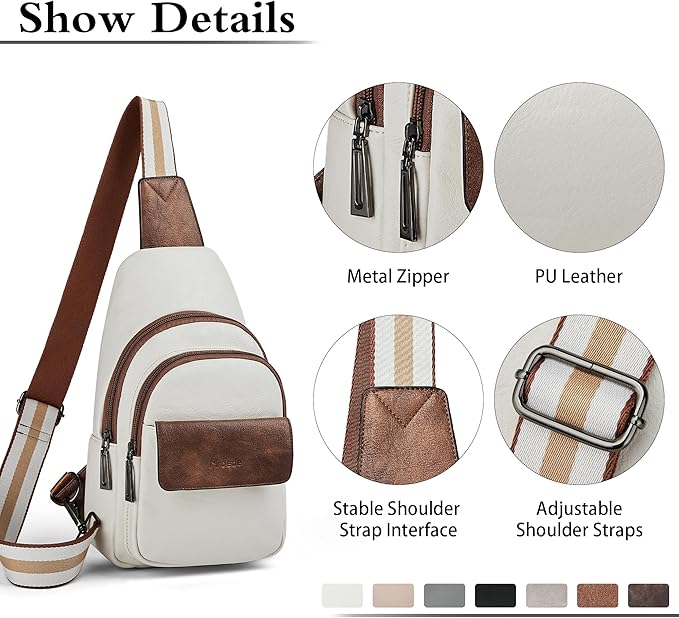 Sling Bag Crossbody Bags for Women Small Cross Body Bag Fanny Packs Chest Sling Purse for Daily Travel Leisure Sport