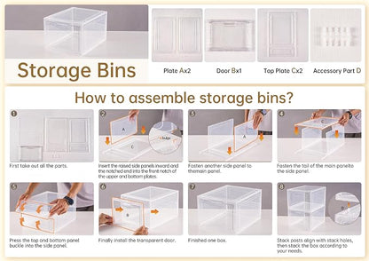 6 Pack Closet Organizers and Storage, Clothes Organizers and Storage, Plastic - Image 2
