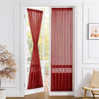 Tollpiz Sheer Curtains Closet Linen Textured Curtain Sheers Doorway Light by Tollpiz