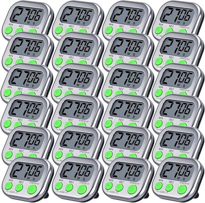 Leumoi 24 Pcs Digital Kitchen Timers Magnetic Back Timers Bulk Large Screen by Leumoi