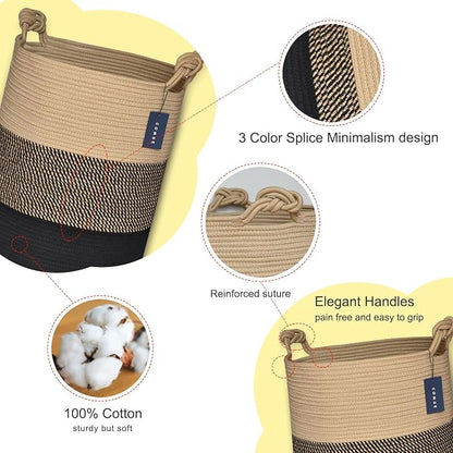 COMSE Extra Large Blanket Basket, Tall Woven Storage Basket, Nursery Hamper - Image 4