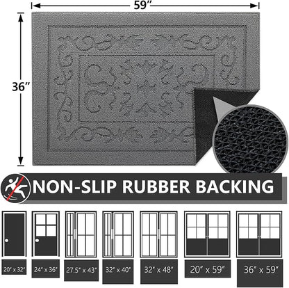 FONEYI Indoor Door Mat 36" x 59", Dirt Trapper Door Mats Non-Slip Entryway Rugs - Image 2
