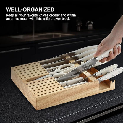 N NOBLE FAMILY In-drawer Knife Block Set, Chopping Knives Set, Stainless Steel - Image 4