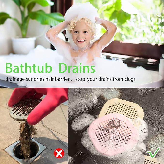 2 Pack Drain Hair Catcher Silicone Drain Cover Sink Drain Strainer Hair Stopper - Image 2
