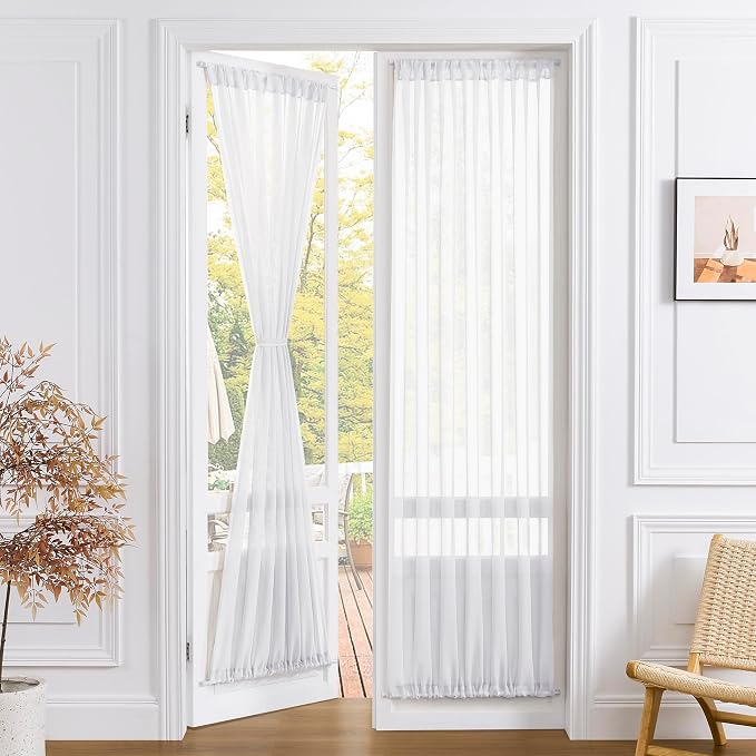 Tollpiz Sheer Curtain Closet Linen Textured Curtain Sheers Doorway Light by Tollpiz