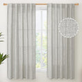 YoungsTex Linen Curtains 63 Inch Length for Living Room, Light Grey Semi Sheer Drapes Rod Pocket Back Tab Light Filtering Window Treaments for Bedroom Office, 38 X 63 Inch, 2 Panels