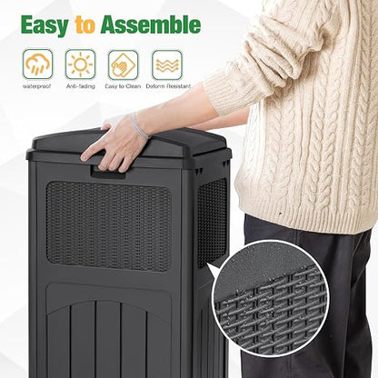 Flamaker 30 Gallon Trash Can, Resin Outdoor Garbage Can - Image 4