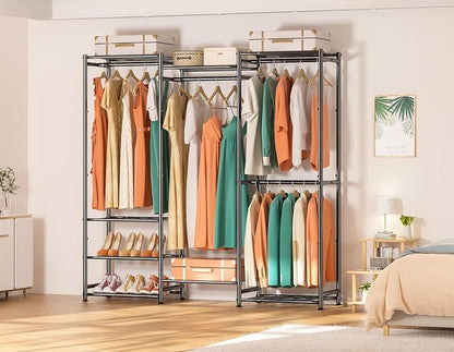 Wardrobe Closet Heavy Duty Clothes Rack, Portable Closet Organizer System - Image 7