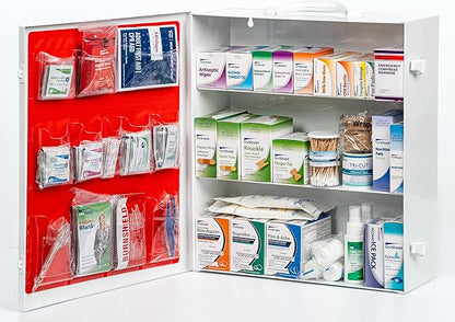 3-Shelf Metal 1st Aid Cabinet Class A, Large Capacity First Aid Wall Mount Medicine Cabinet, Secure Metal Med Box with Easy Access, Exceeds OSHA/ANSI Z308.1 2015, Over 900 Pieces