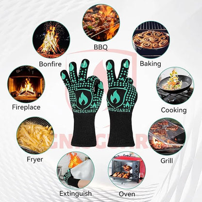BBQ & Grill Gloves, Oven Gloves, 1472°F Silicone Oven Mitts Heat Resistant - Image 8