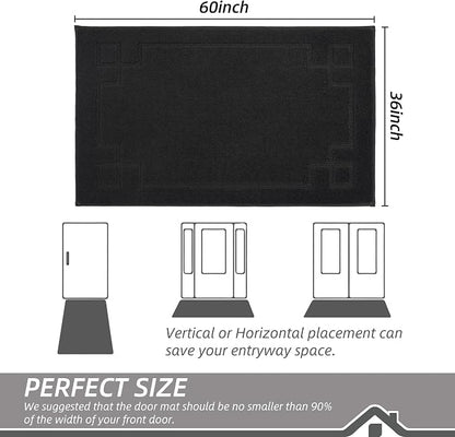 BEQHAUSE Door Mat 36" x 60", Non-Slip Door Mats Indoor Entryway Rugs Washable - Image 2