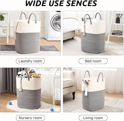 Woven Laundry Basket for Clothes, 80L Large Rectangle Laundry Hampers - Image 7