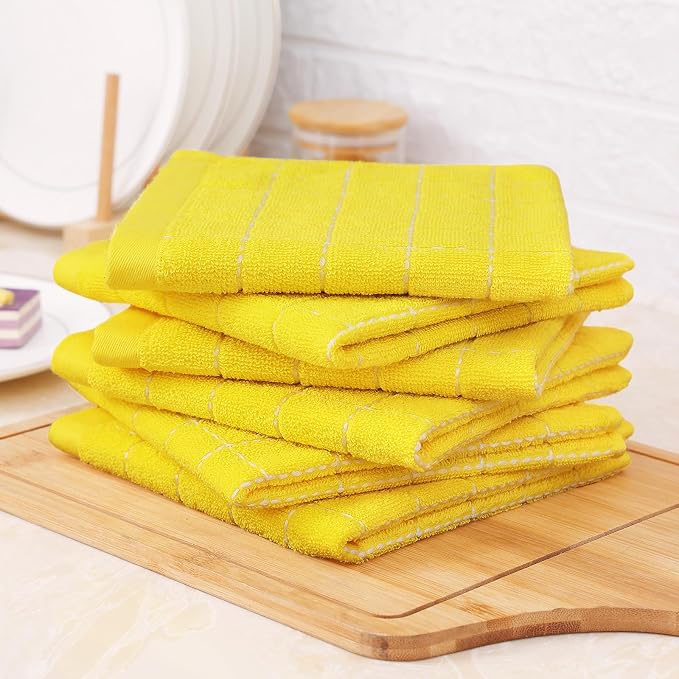 Homaxy 100% Cotton Terry Kitchen Towels, Checkered Designed, Soft and Super - Image 8