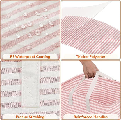 Lifewit 2 Pack Laundry Hamper Large Collapsible Laundry Basket, Freestanding Waterproof Cloth Hamper with Easy Carry Handles in Laundry Room Bedroom Bathroom Dorm for Adult, Gray&Pink, 2 x 80L